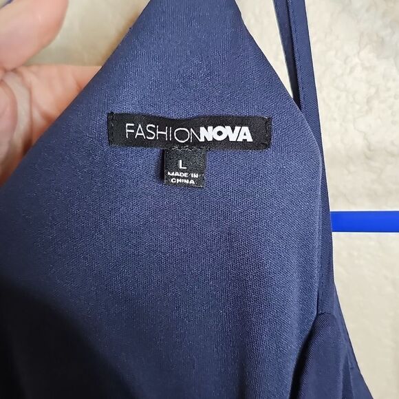 Fashion Nova Blue Holy Ship Maxi Dress Sleeveless Spaghetti Strap Large - Picture 6 of 9